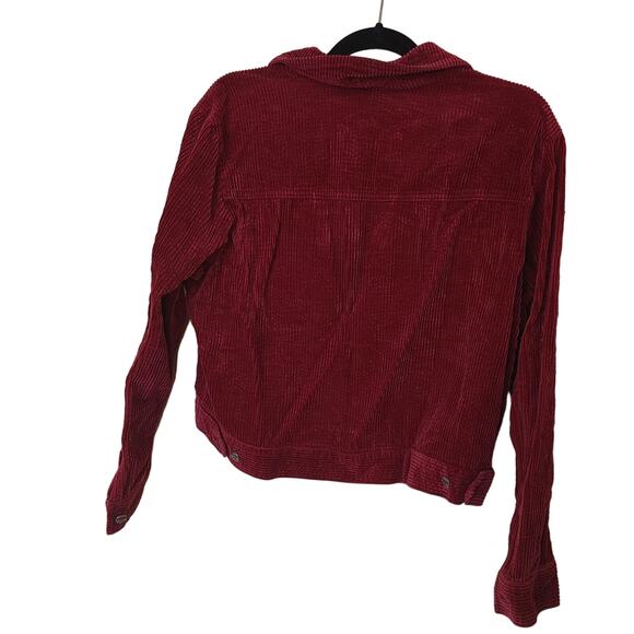 Studio Ease Size 10 Magenta Berry Corduroy Jacket Top Ribbed Long Sleeve Fall - Picture 2 of 9